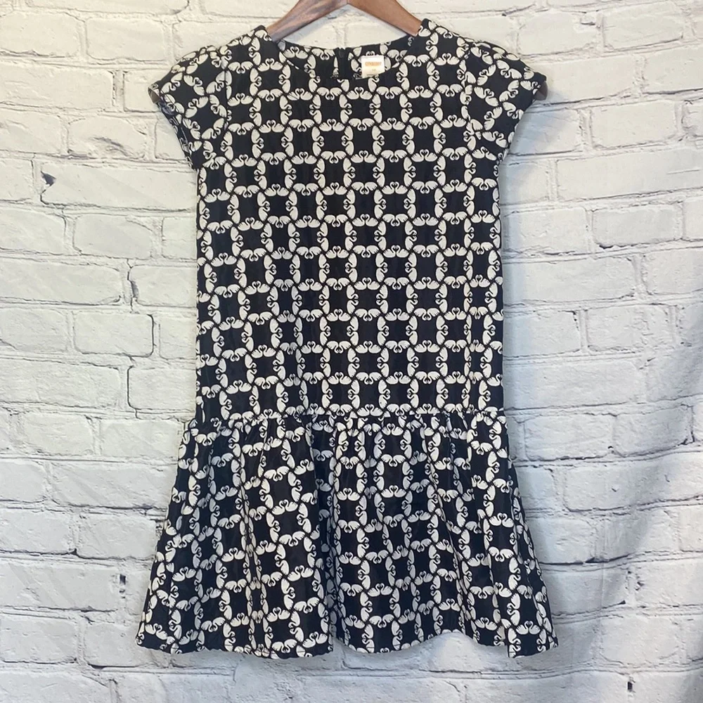Gymboree Short Sleeve Dress Swan Print Size 10 Excellent Condition